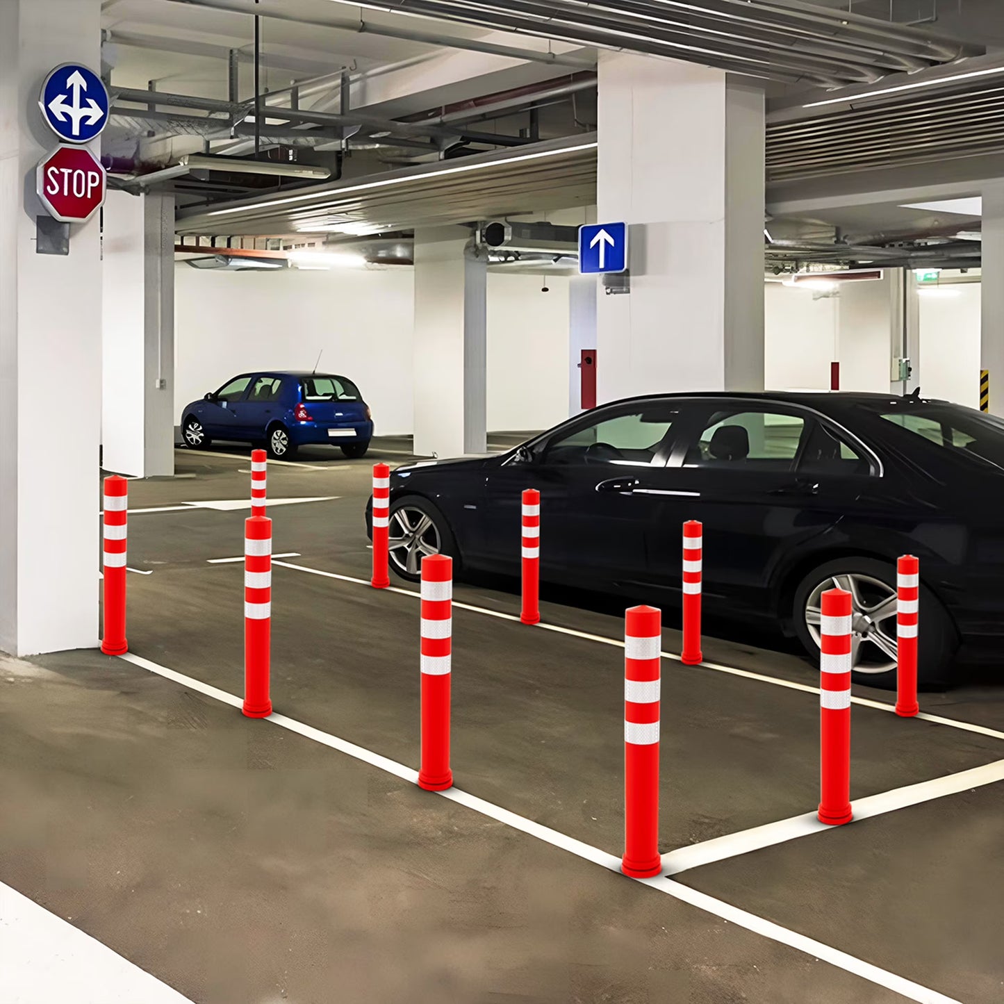 10 Pack Safety Bollard Post 26 inch Delineator Post Safety Parking Barrier