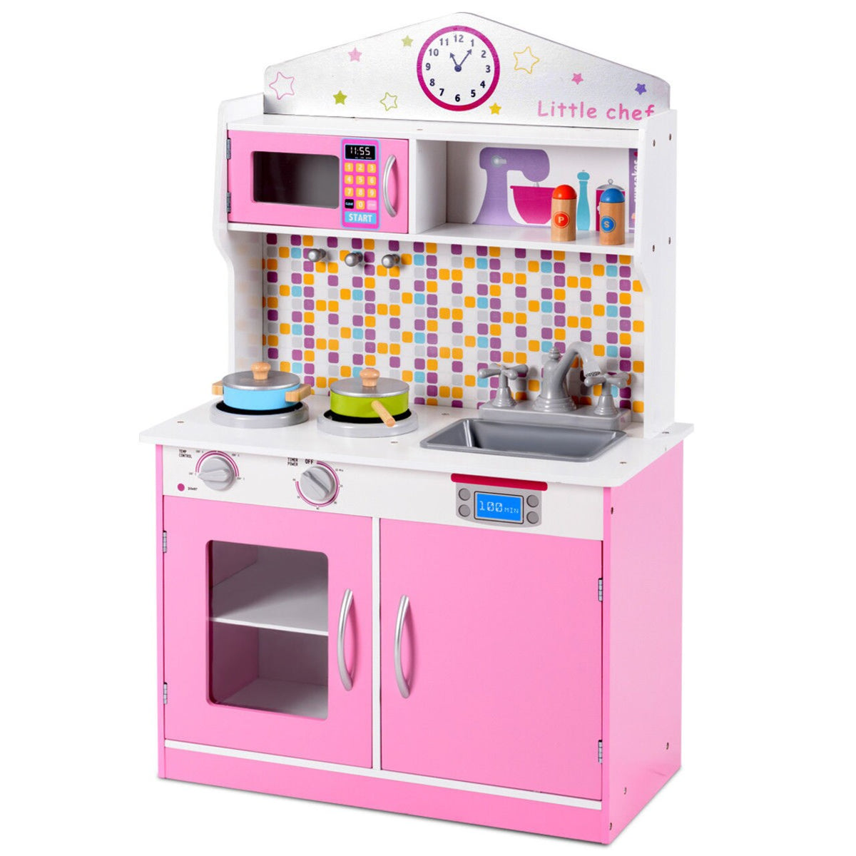Costway Wooden Kids Kitchen Playset - Premium Cookware Toy