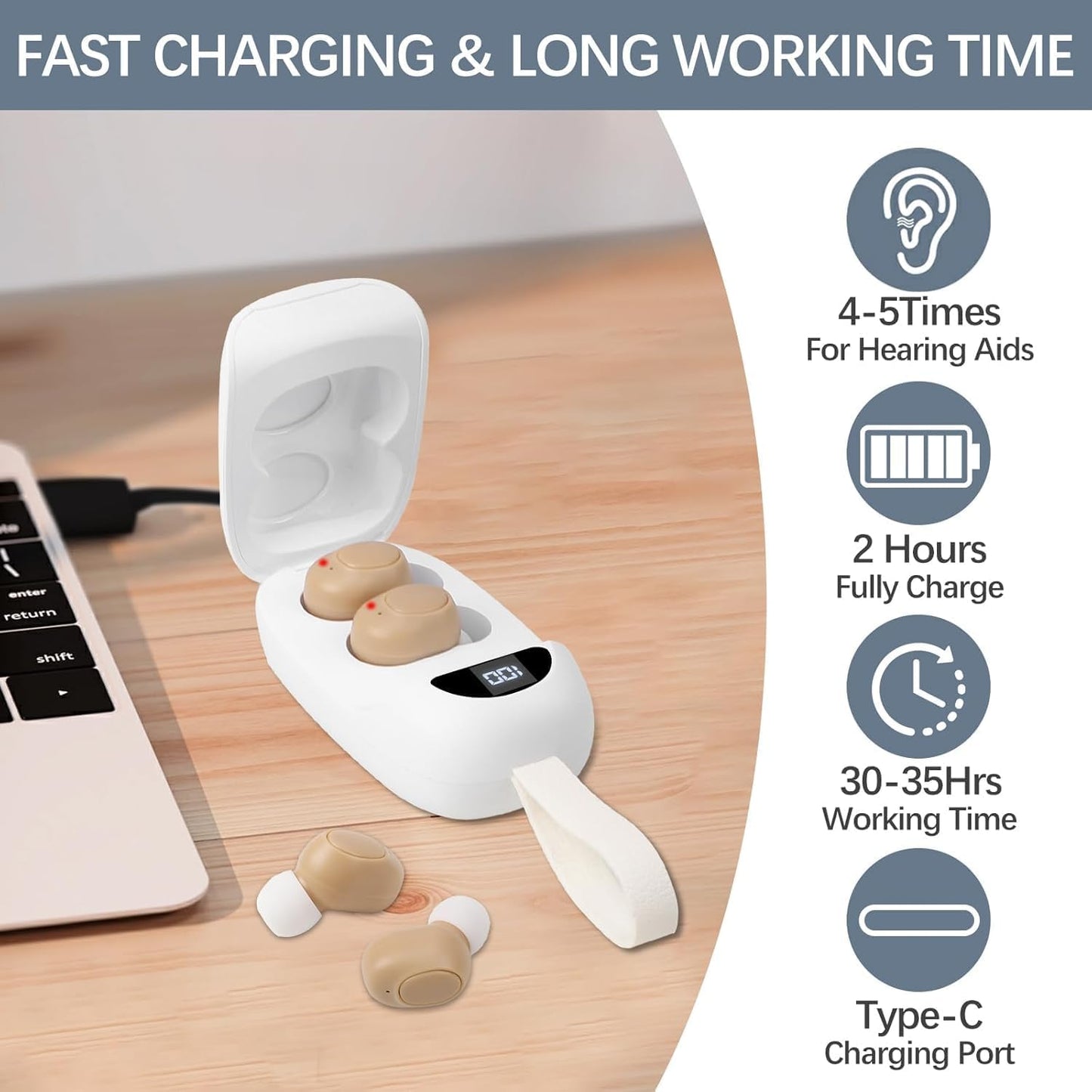 Hearing Aids for Seniors, Rechargeable Hearing Aid with Noise Cancelling for Adults CIS