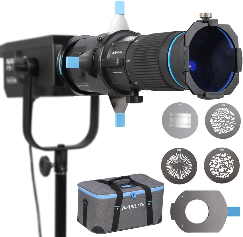 NANLITE Bowens Mount Projection Attachment 25°-45° Optical Snoot Photography Kit Lens