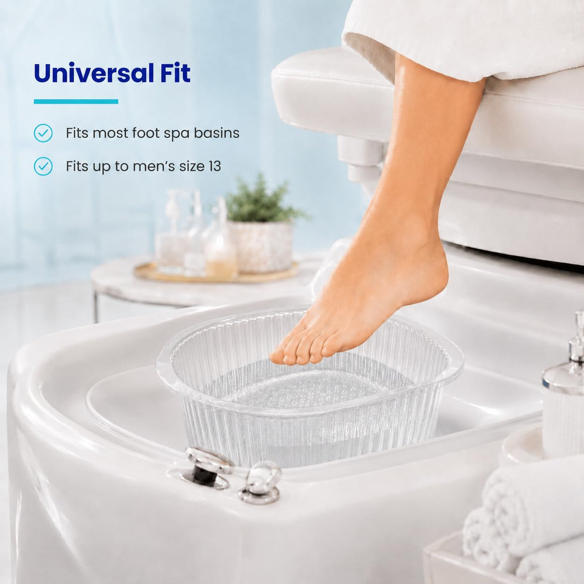 ForPro Universal Pedi Bath Liners, 100-Count, Clear