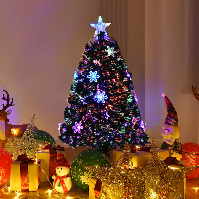 4-ft Pre-lit Artificial Christmas Tree with Multicolor LED Lights