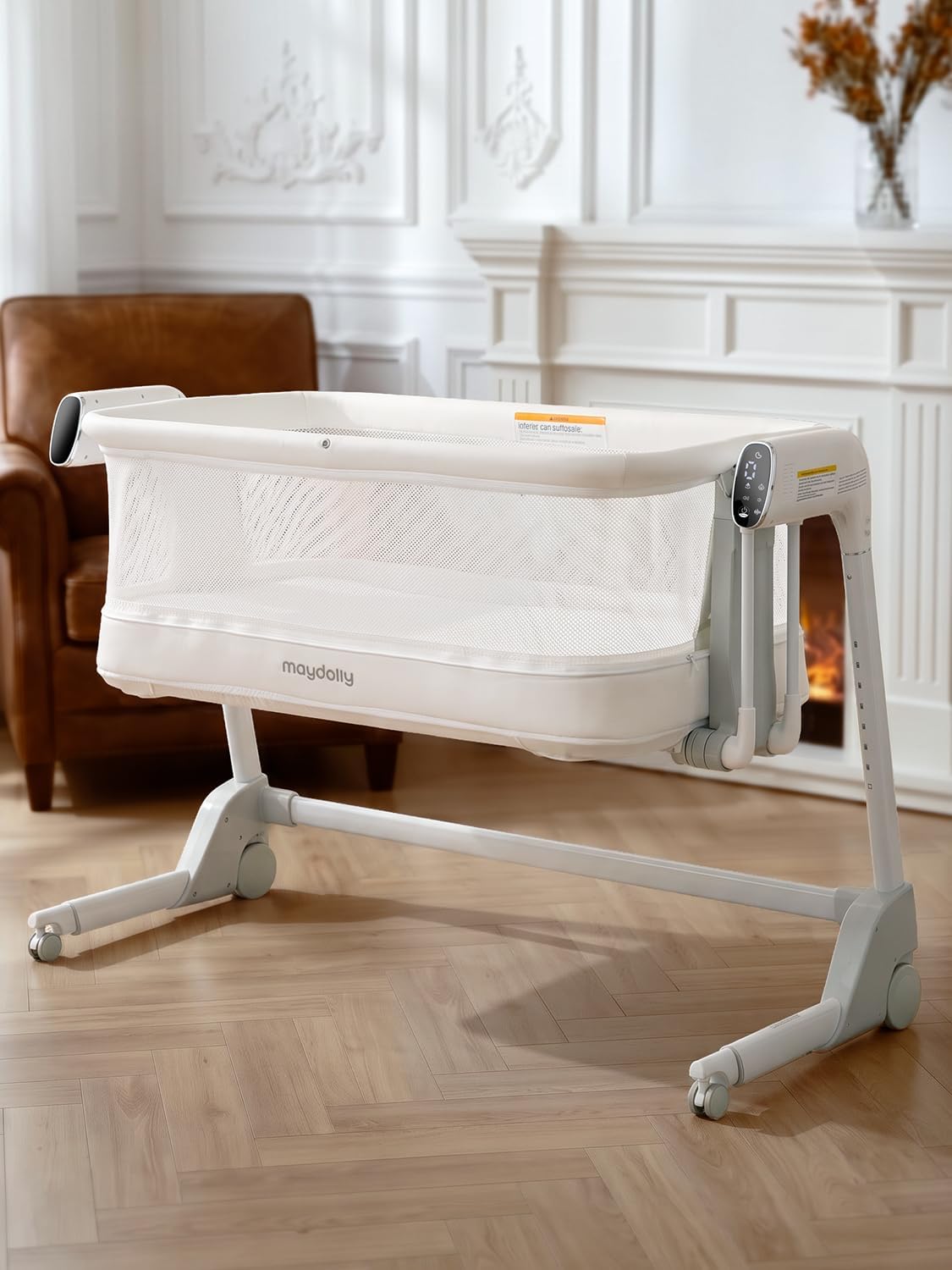 Used - Smart Baby Bassinet, Automatic Rocking Bassinet for Baby, White