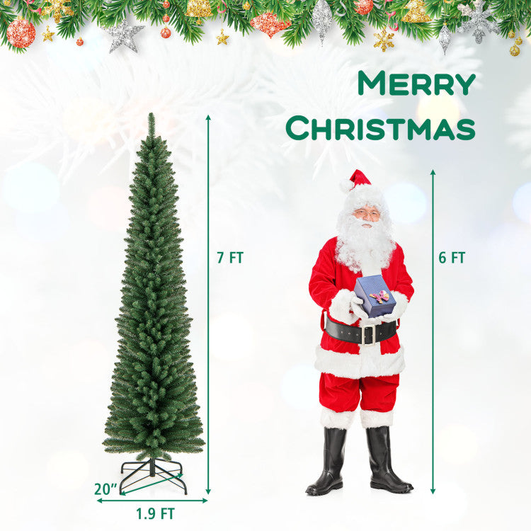 7 Ft Pencil Christmas Tree with 523 Memory Wire Branch Tips