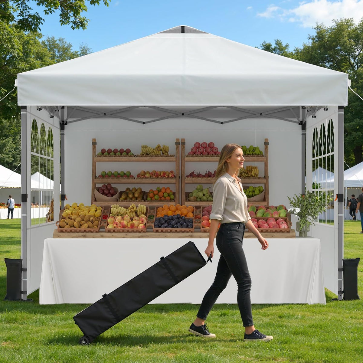 Used - 10x10ft Pop Up Canopy Tent with Sidewalls for Events, Parties