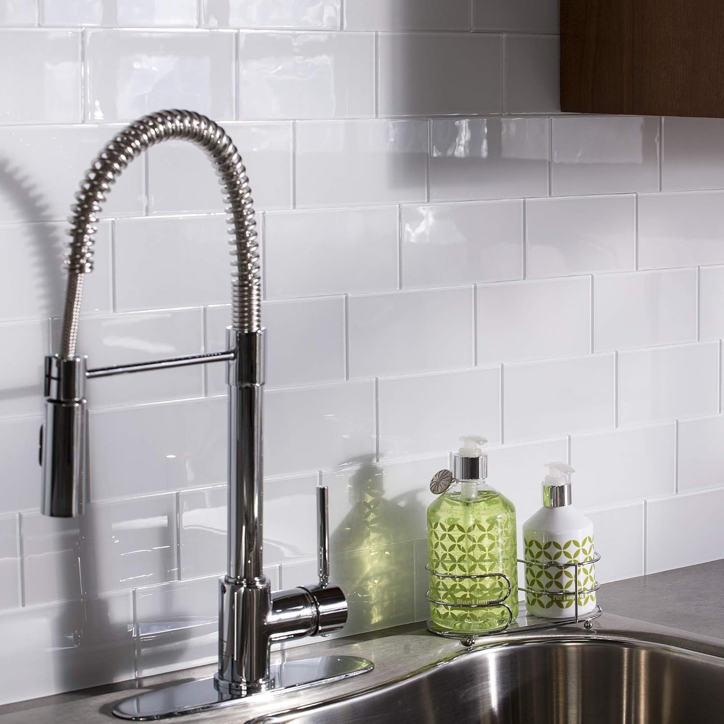 Glass Backsplash Tile - Leather Peel & Stick