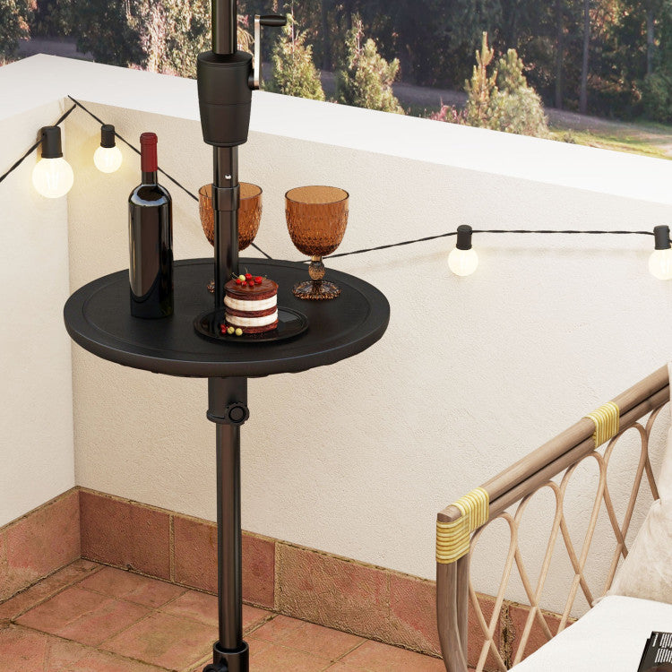 20 Inch Outdoor Adjustable Umbrella Table for 2 Sizes Patio Umbrella Pole