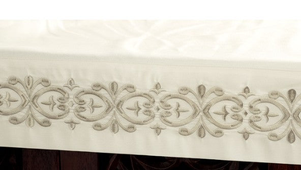 Scroll Embroidered Microfiber Sheet Set
