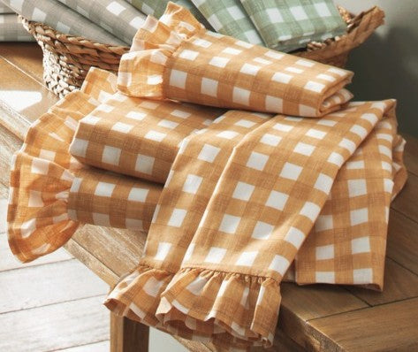 King - Ruffle Gingham Cotton Sheet Set