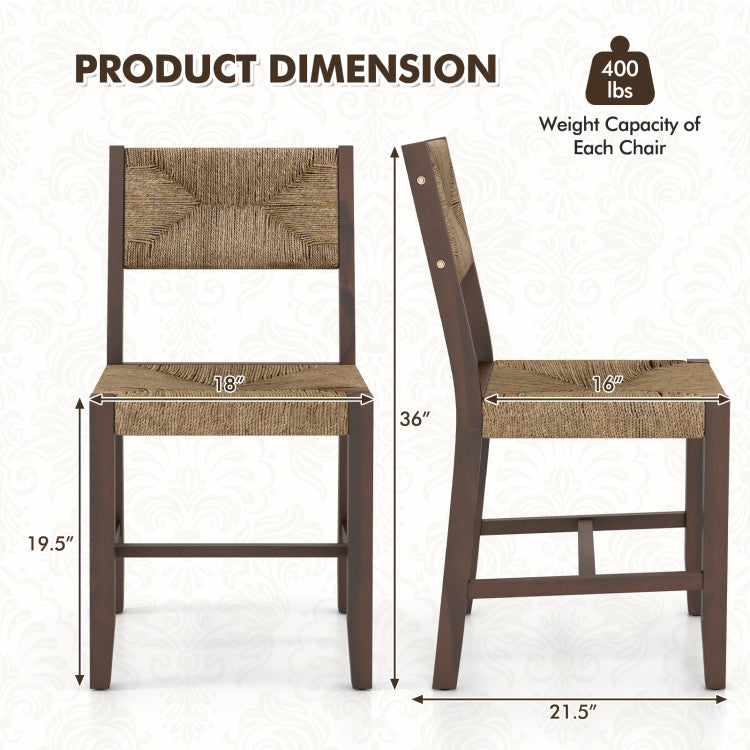 Wooden Dining Chair Set of 2 for Kitchen Dining Room Costway