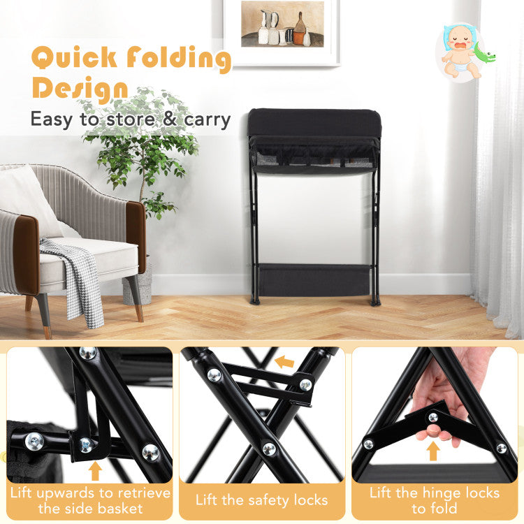 Baby Storage Foldable Diaper Changing Table