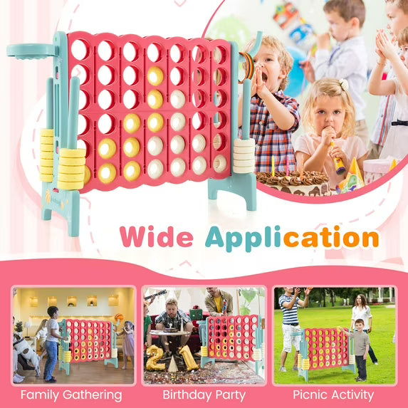 Jumbo 4-to-Score 4 in A Row Giant Game Set with Stickers for Kids Adults Family Fun Red & Blue