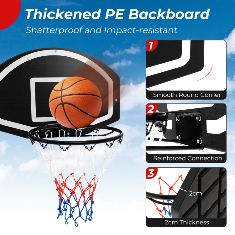 Wall Mounted Basketball Set for Kids Teens Adults Costway