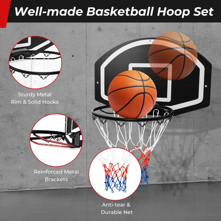 Wall Mounted Basketball Set for Kids Teens Adults Costway