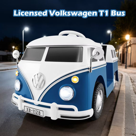 Licensed Volkswagen 12V Kids Ride on Car by OLAKIDS with Cup Holder, LED Headlight, Music & Horn, Kids Electric Vehicles for 3-6 Years Old