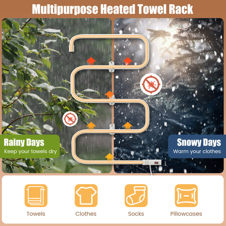100W Electric Towel Warmer Drying Rack Costway