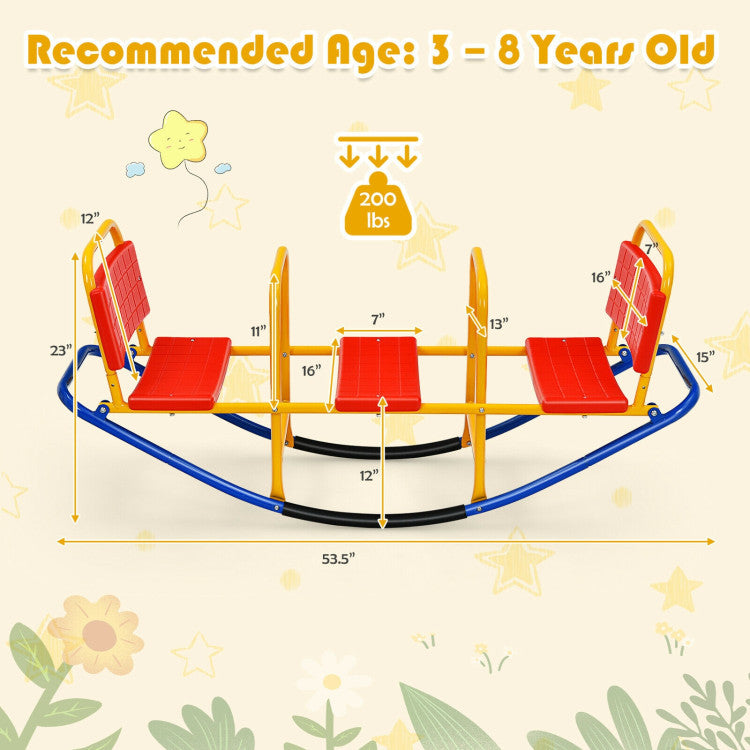 Outdoor Kids Seesaw Swivel Teeter for 3 to 8 Years Old