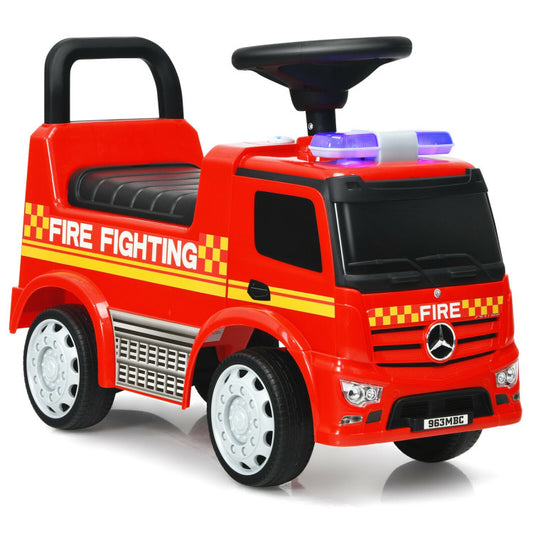 Costway Mercedes Ride On Fire Truck - Luxury Toddler Push Car