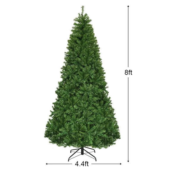 8Ft Pre-Lit Artificial Christmas Tree Hinged 750 LED Lights