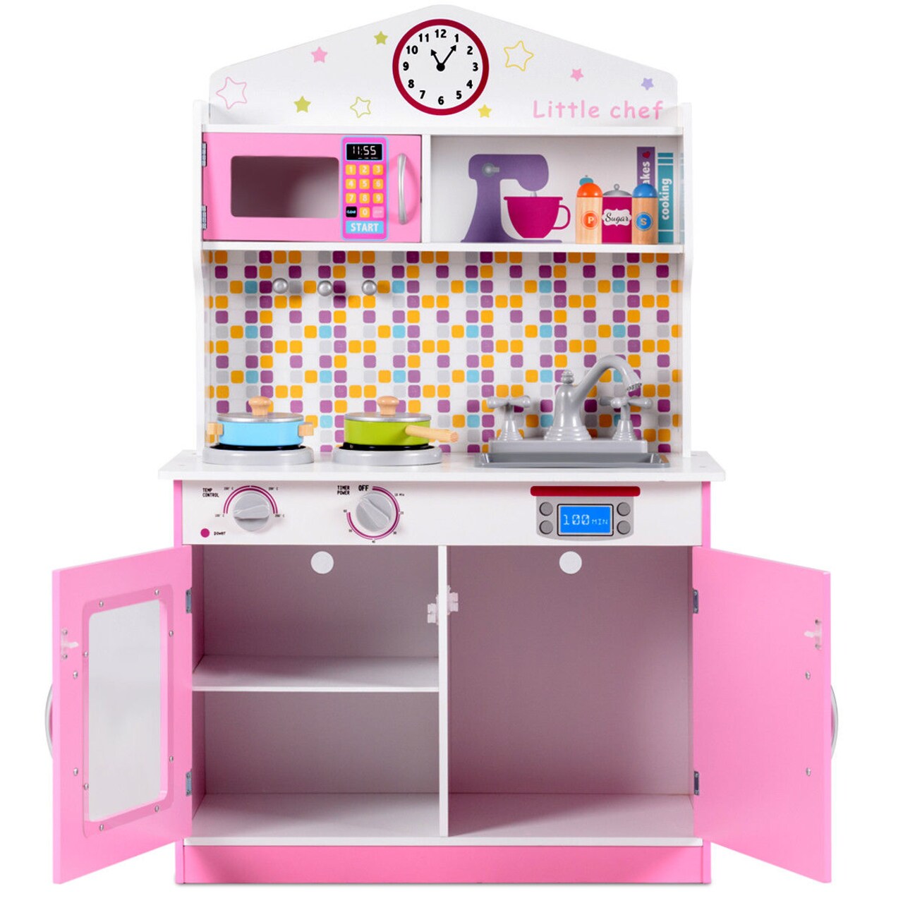 Costway Wooden Kids Kitchen Playset - Premium Cookware Toy