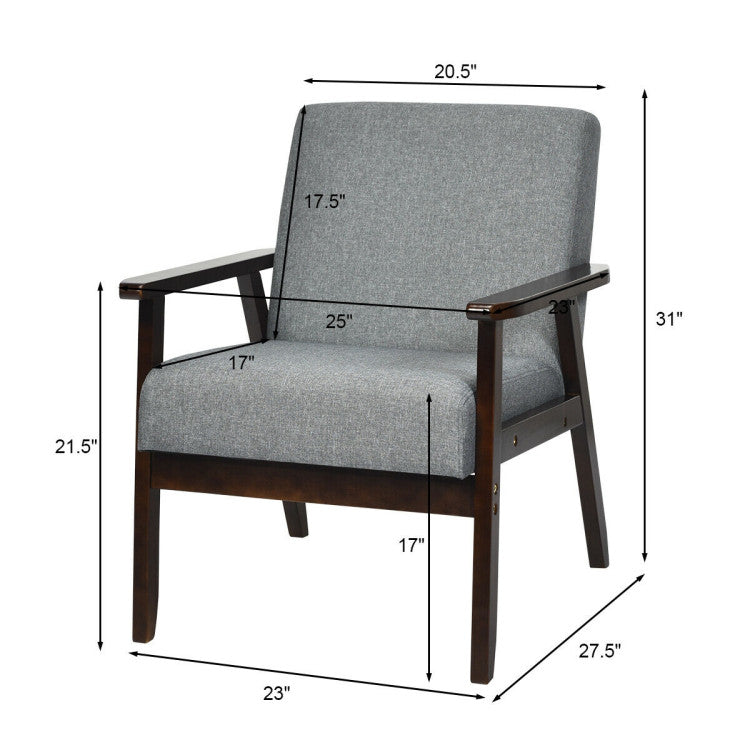 Mid-Century Retro Fabric Accent Armchair for Living Room
