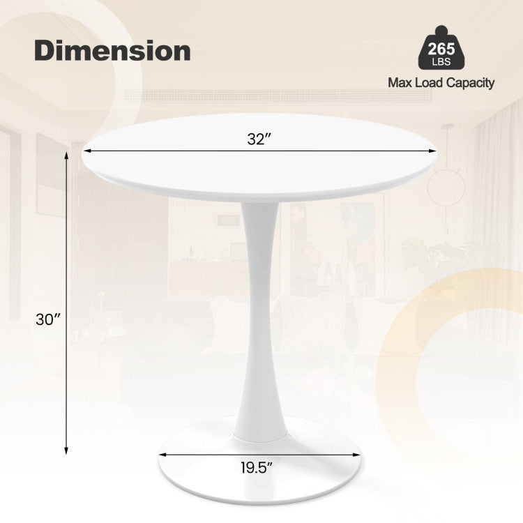 32 Inch Modern Tulip Round Dining Table with MDF Top