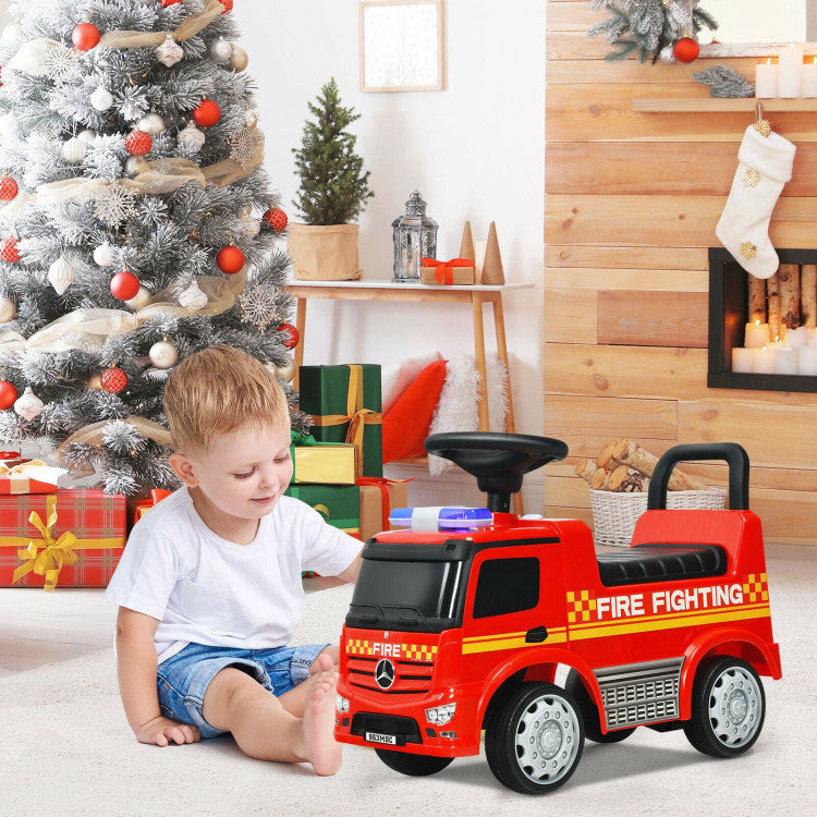 Costway Mercedes Ride On Fire Truck - Luxury Toddler Push Car