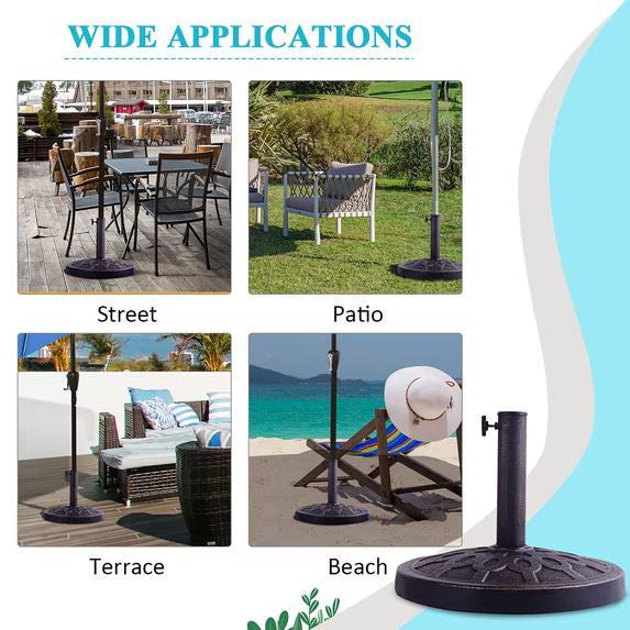 17.5'' Umbrella Base Stand Market Patio Standing Outdoor Living Heavy Duty (Round)