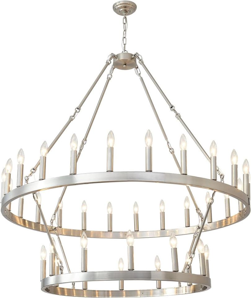 HHR 2 Tier Wagon Wheel Chandelier 36-Light 48 Inch HHR