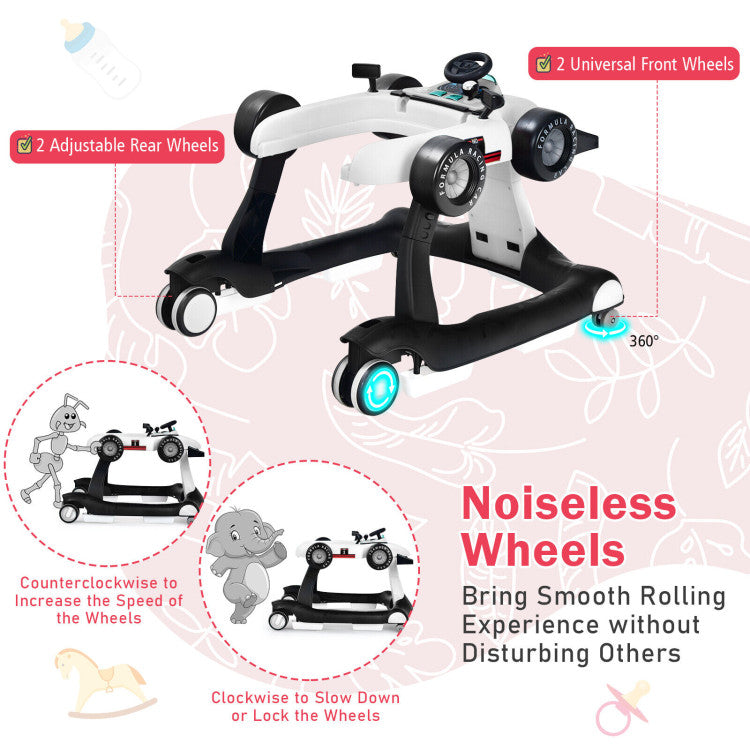 4-in-1 Foldable Activity Push Walker with Adjustable Height