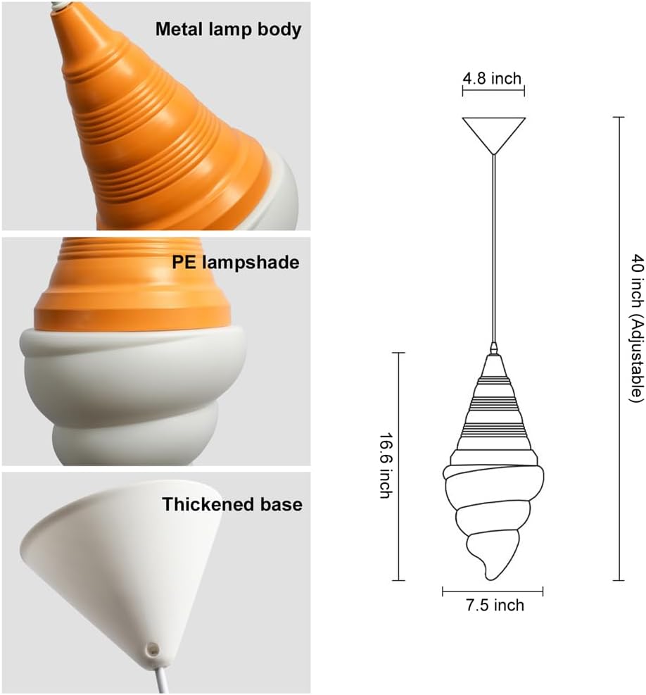 Ice Cream Chandelier Spiral Cone Decorative Pendant Light Fixture Onebao