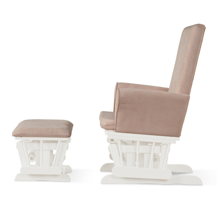 Baby Nursery Relax Rocker Rocking Chair Glider and Ottoman Cushion Set