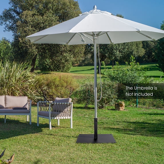 25'' Square Patio Umbrella Base Weighted 42 LBS Outdoor Market Stand Footpads