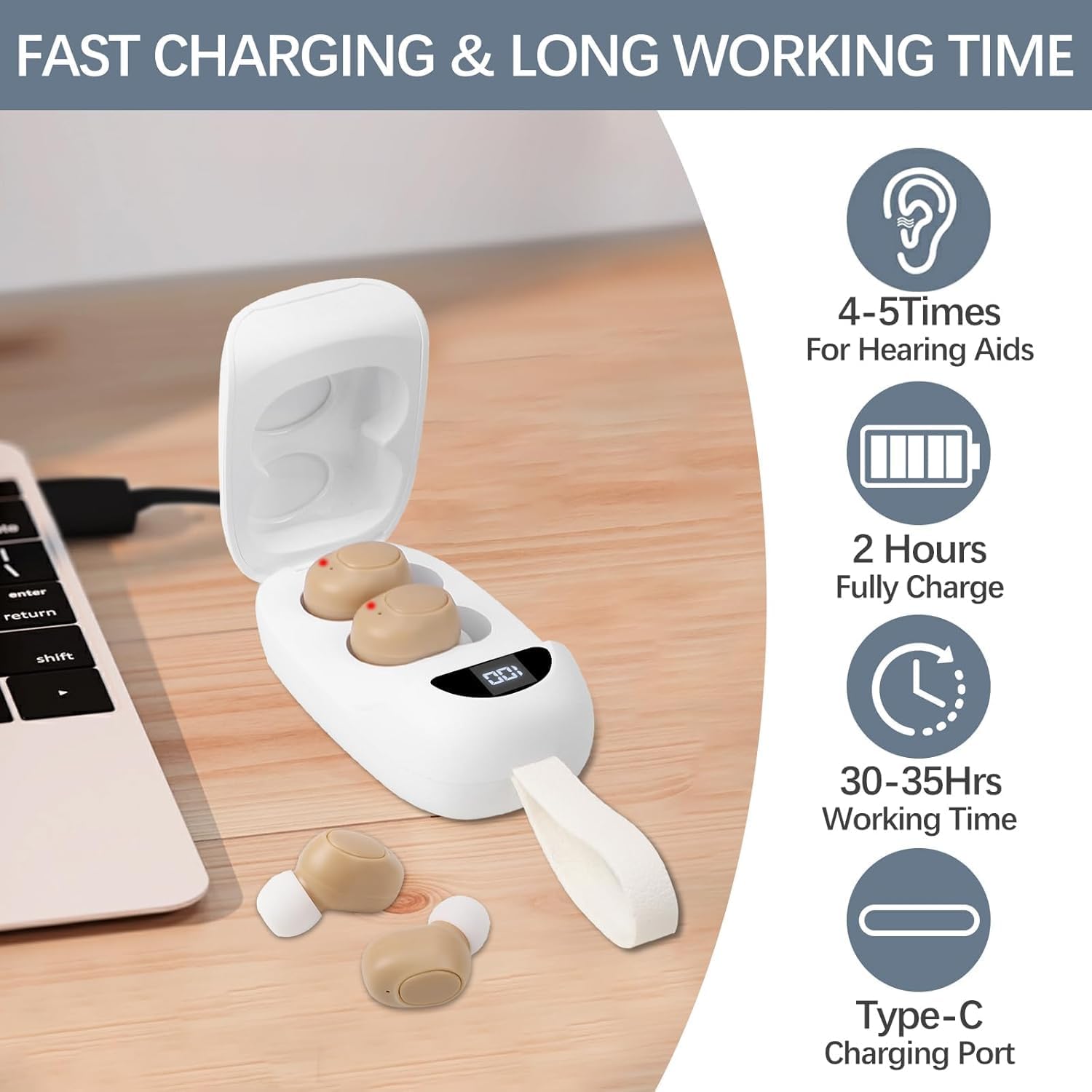 Hearing Aids for Seniors, Rechargeable Hearing Aid with Noise Cancelling for Adults CIS
