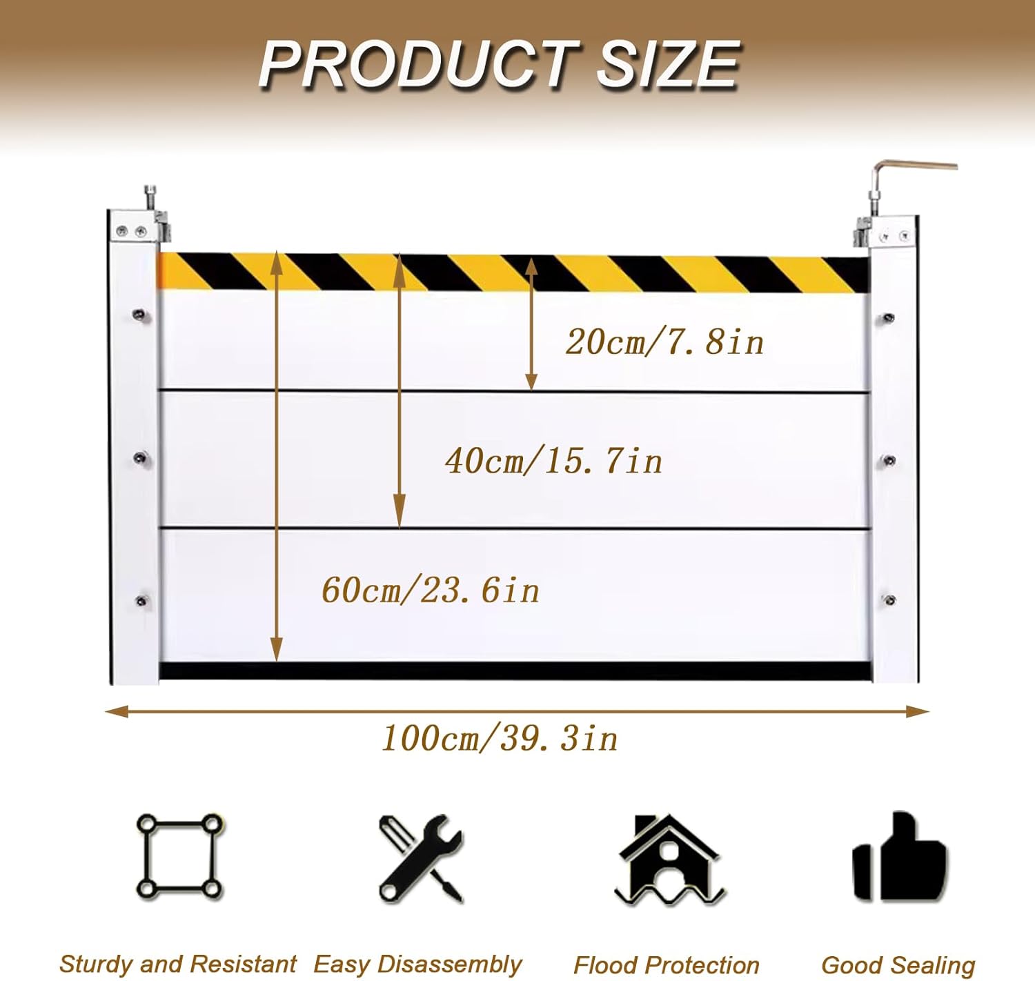 Flood Protection Baffle, Reusable Flood Barrier Shield Aluminum, Heavy Duty Unit Module Design QJSZMEI