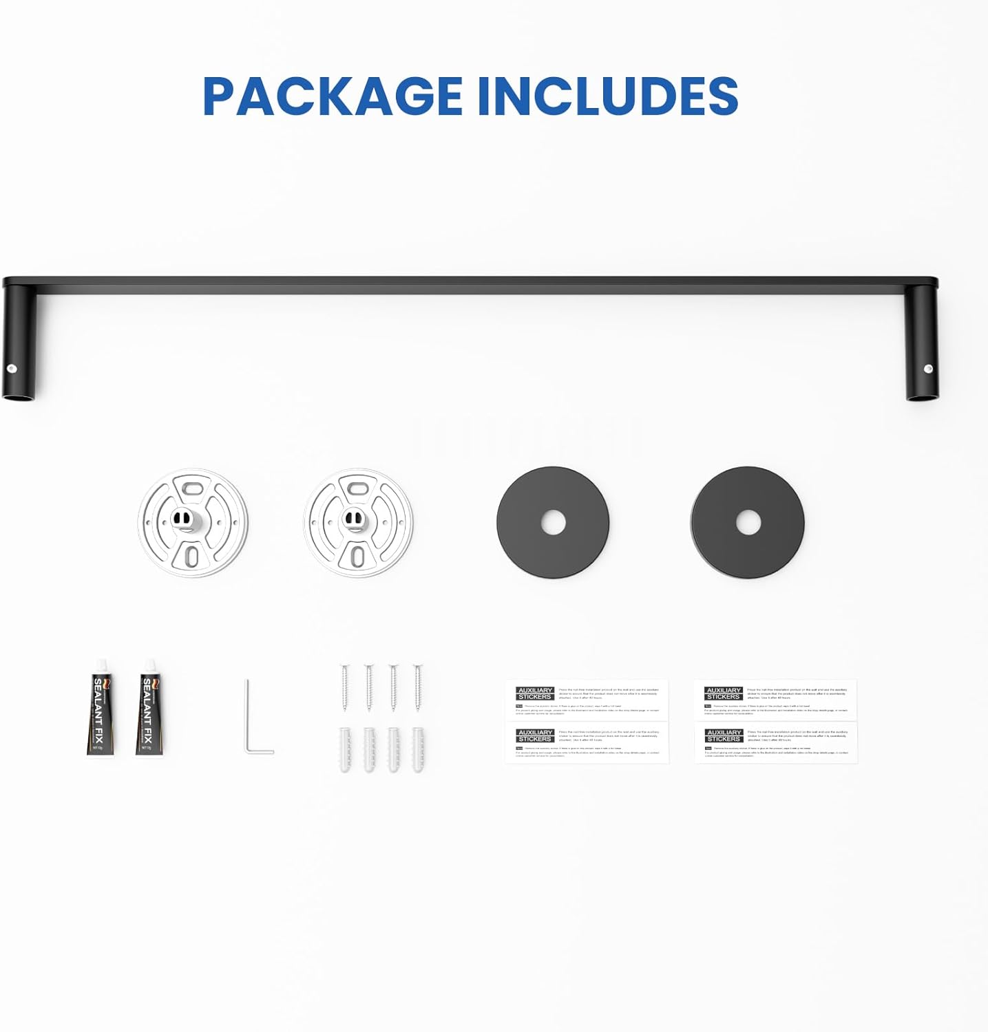 Towel Bar for Bathroom Wall Mounted, Stainless Steel 24 Inch Modern Towel Rack Waterlace