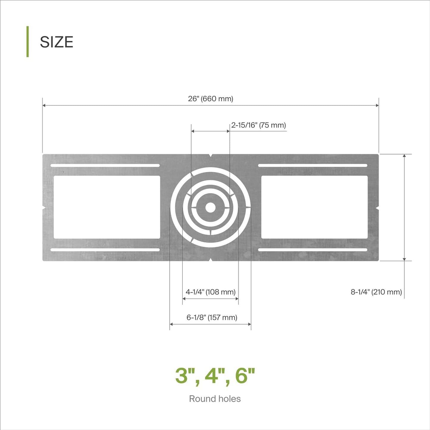 ASD 24 Pack New Construction Mounting Plate with Symmetric Round Hole - 3-4-6" Flat Steel ASD