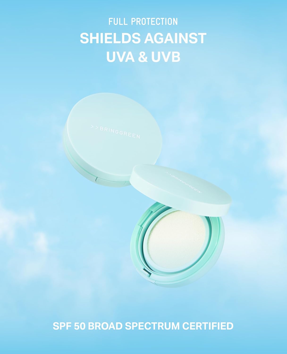 BRING GREEN Tea Tree CICA Facial Sun Cushion SPF 50+