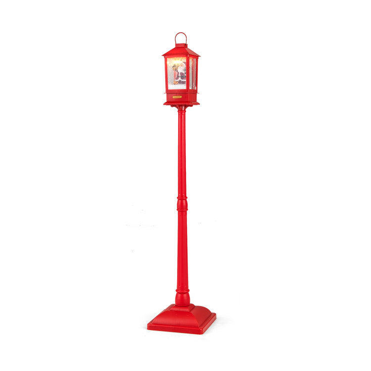 61" Tall Christmas Musical Street Lamp Post with Detachable Snow Globe Lantern