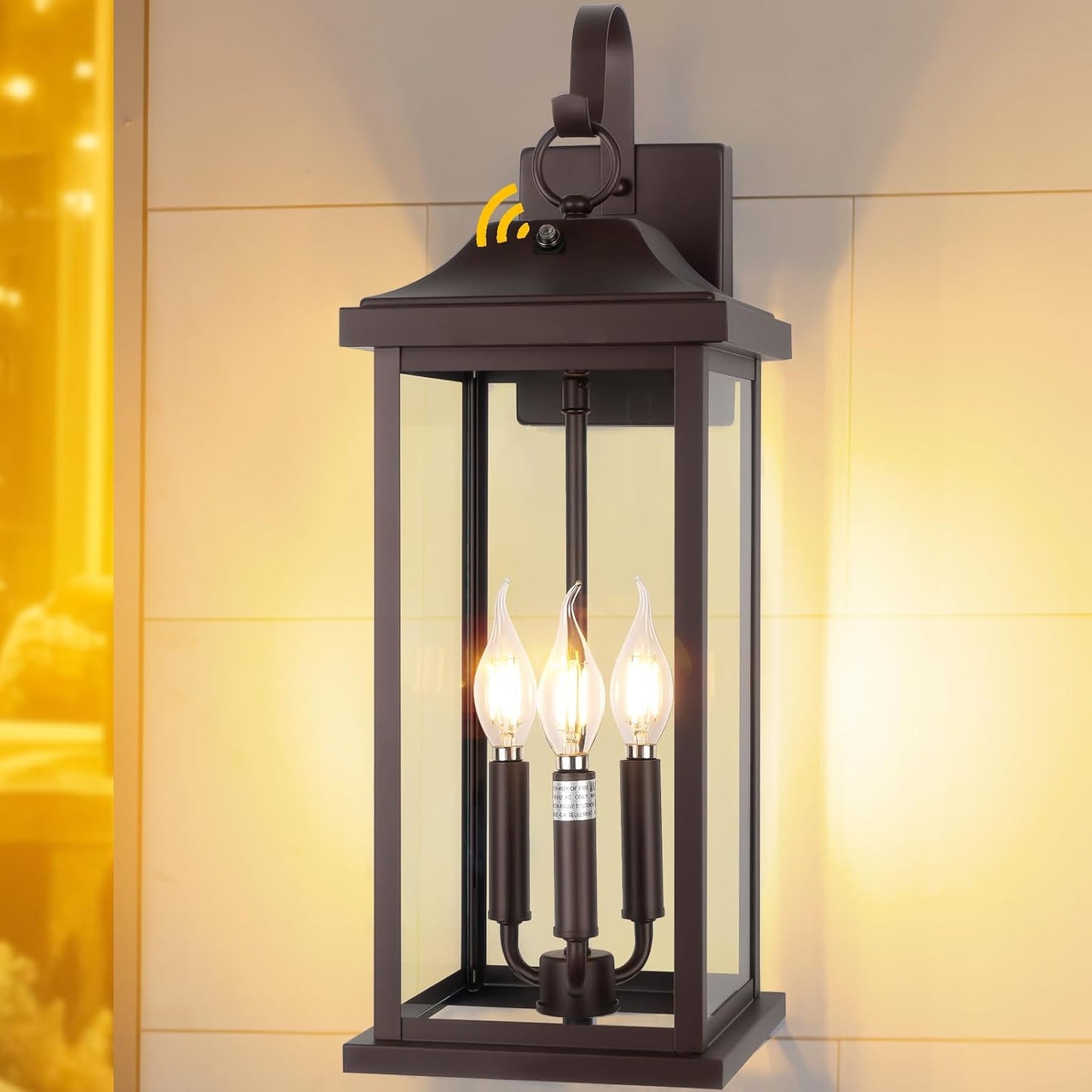 1-Pack 23” Dusk to Dawn Outdoor Light Fixture Oil Rubbed Bronze 3-Light Roravilia