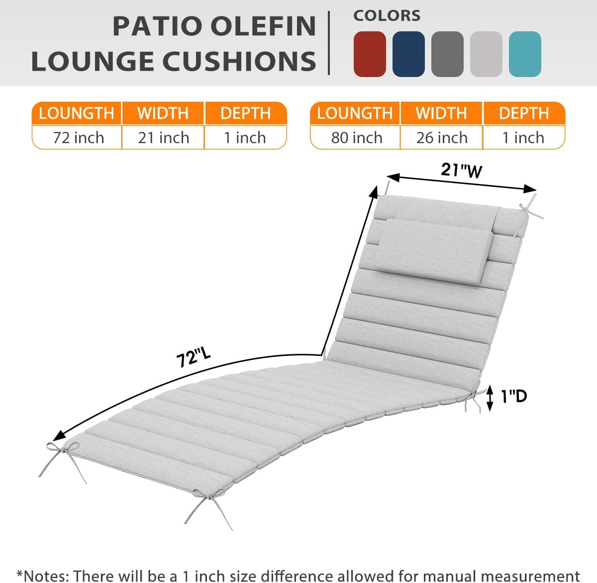 Sundale Outdoor Olefin Quilted Lounge Cushion Set of 4 Sundale
