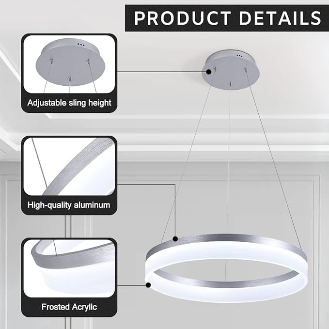 Buccleuch Modern LED Pendant Light, Dimmable LED Chandelier for Dining Room Buccleuch