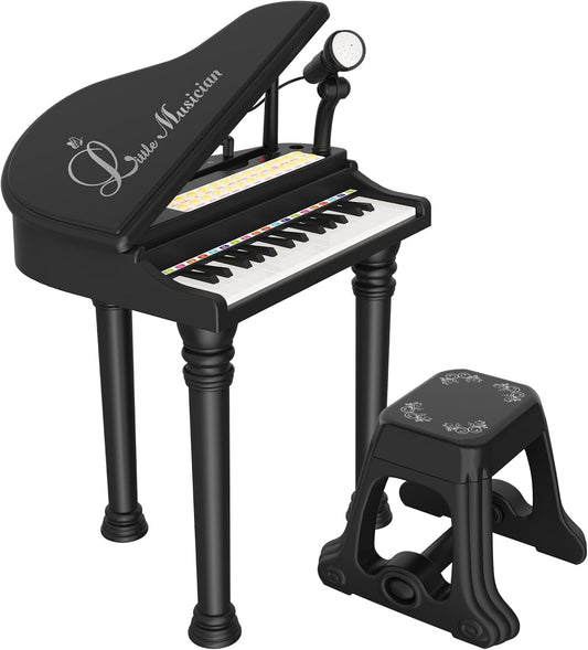 No Stool - Kids Piano Keyboard Toy, Toddler Electronic Musical Instrument Educational Toy with Microphone Costway