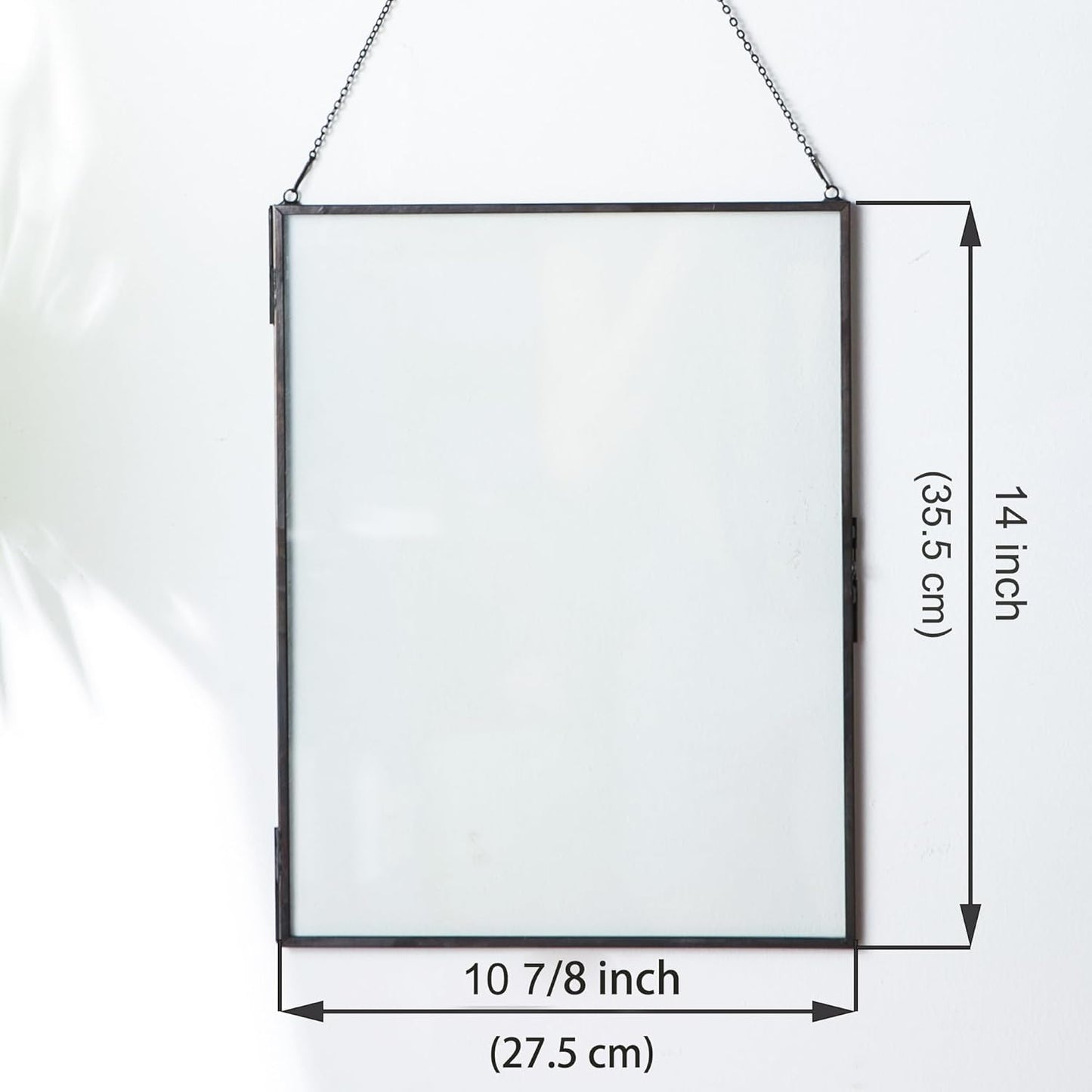 Black Hanging Picture Frame,10.8x14 Double Glass Frame for Pressed Flowers Kendiis