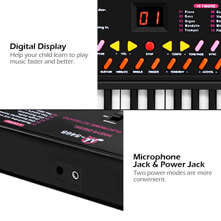 54 Keys Kids Electronic Music Piano Costway