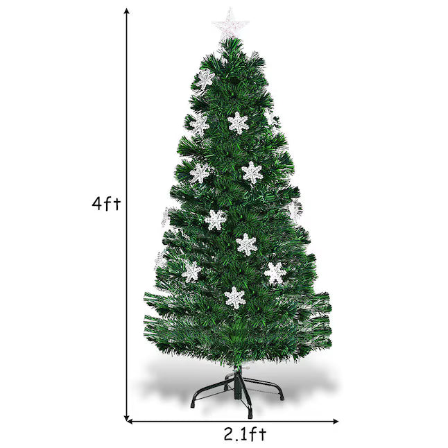 4-ft Pre-lit Artificial Christmas Tree with Multicolor LED Lights