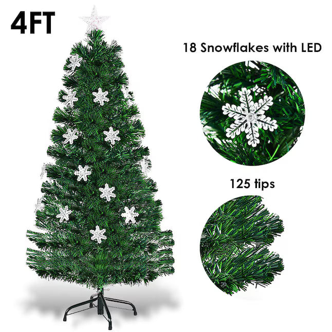 4-ft Pre-lit Artificial Christmas Tree with Multicolor LED Lights