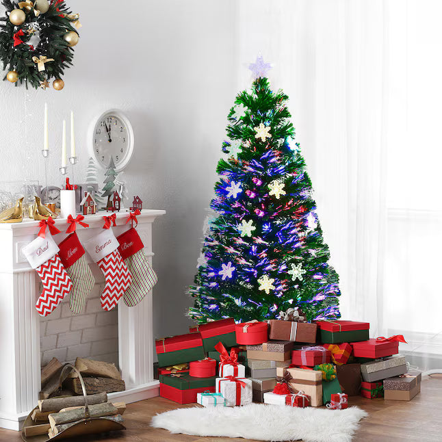 4-ft Pre-lit Artificial Christmas Tree with Multicolor LED Lights