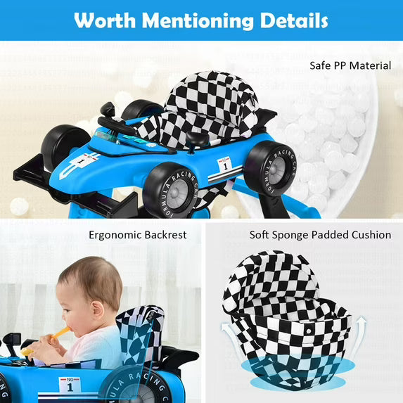 4-in-1 Baby Activity Pusher Adjustable Height Blue