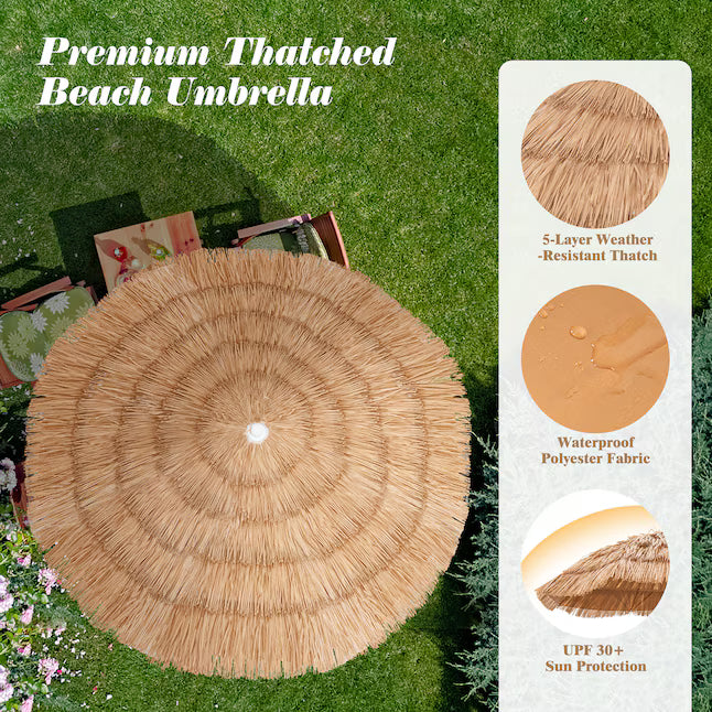 6-ft Natural Beach Umbrella